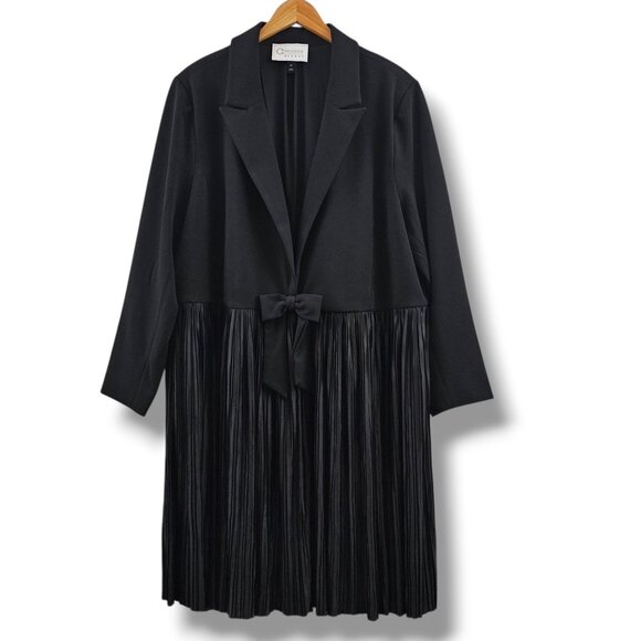 C Wonder Christian Siriano Runway Jacket 2X Black Pleated Skirt Bow Event Dressy - Picture 1 of 11